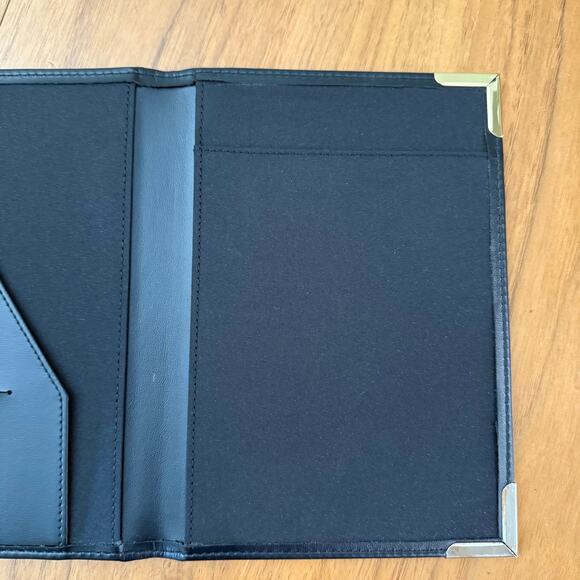 Vintage Franklin Covey Small Padfolio Brass Corners Black Planner 9 x 6.5 in - Picture 6 of 15
